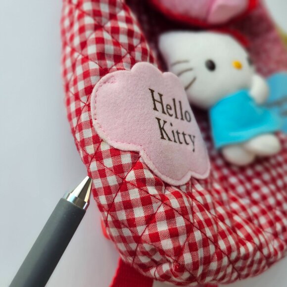 Sanrio Hello Kitty Vintage Mini Backpack Y2K Red Gingham Movable Plush main image 4